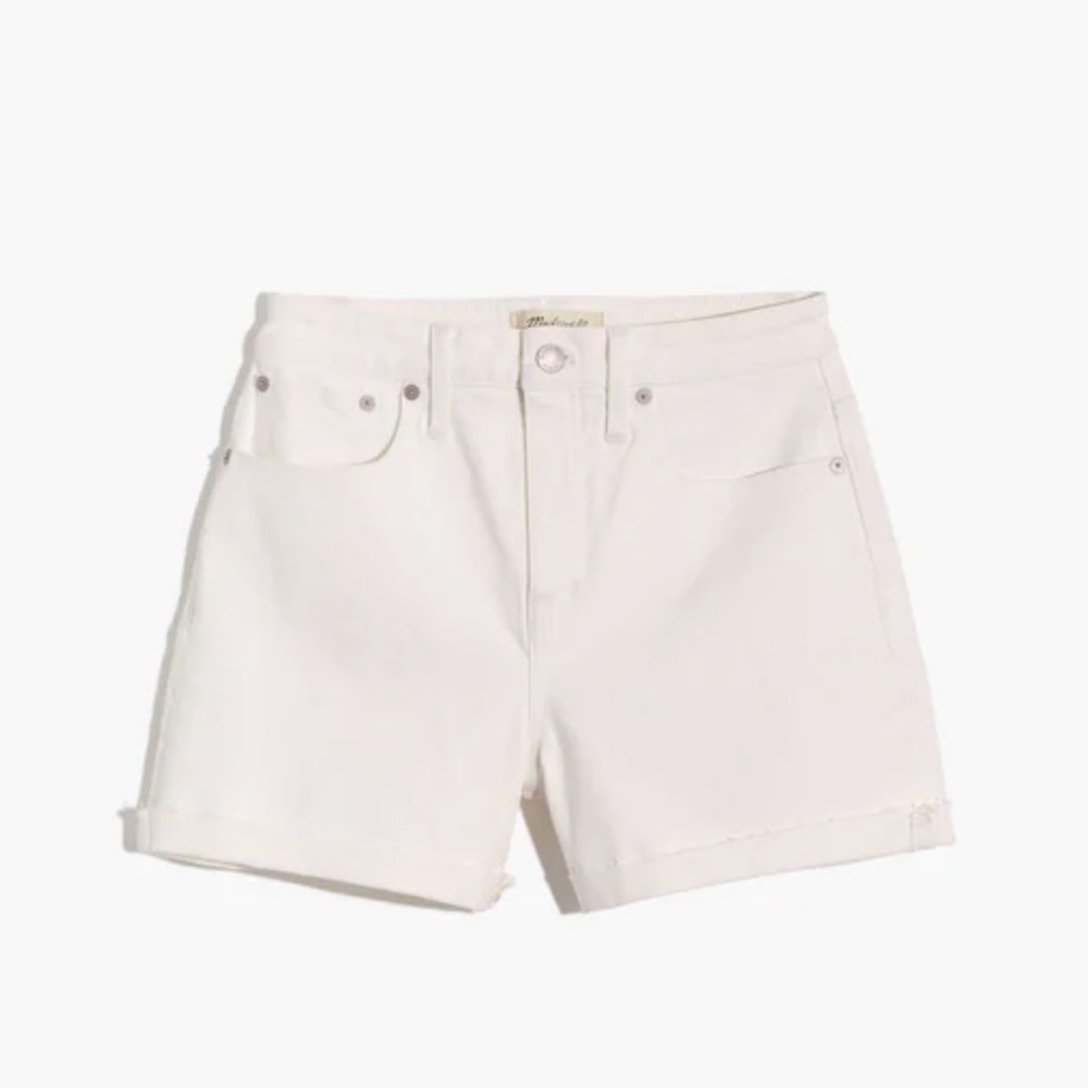 Curvy high-rise denim shorts